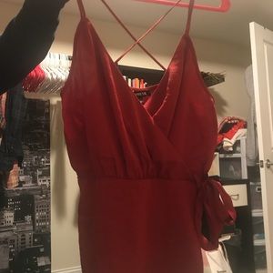 Brand new express red silk top